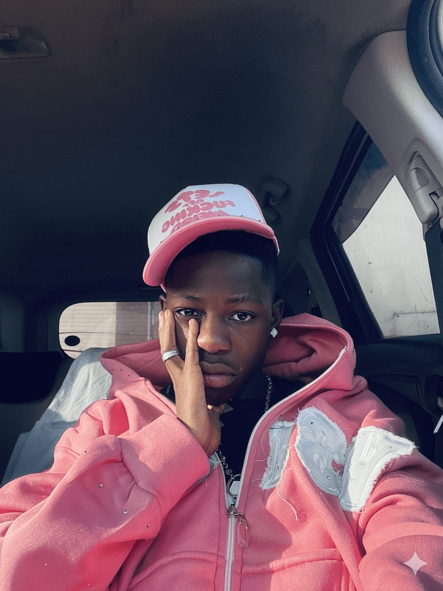 PINK W3IRDOS HOODIE - Image 3