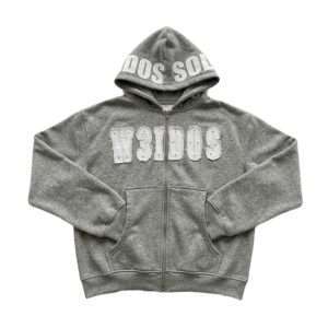 GREY W3IRDOS HOODIE