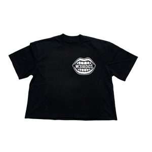 W3IRDOS Signature Mouth Crop Tee -Black